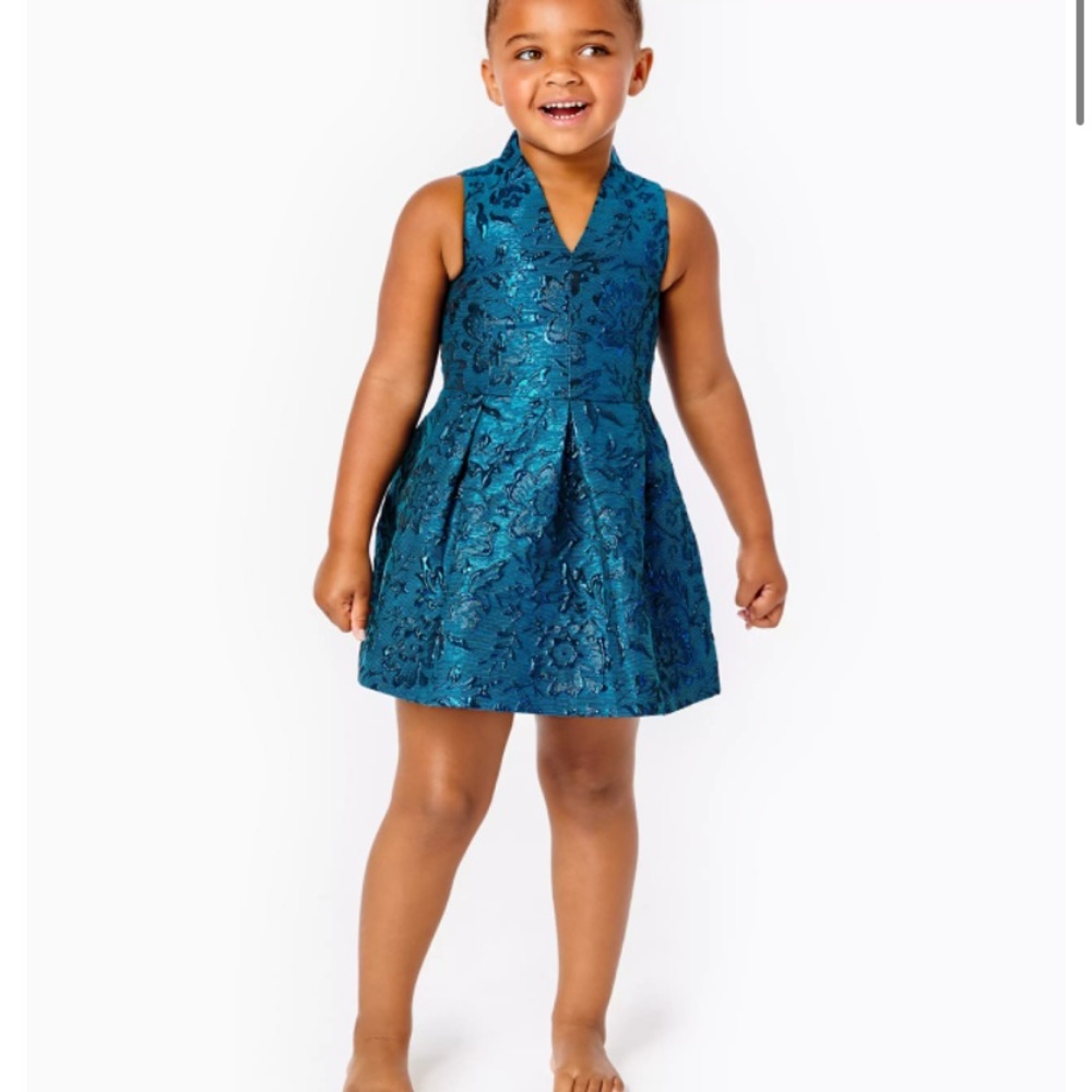 Lilly Pulitzer Teal Floral Kids Dress